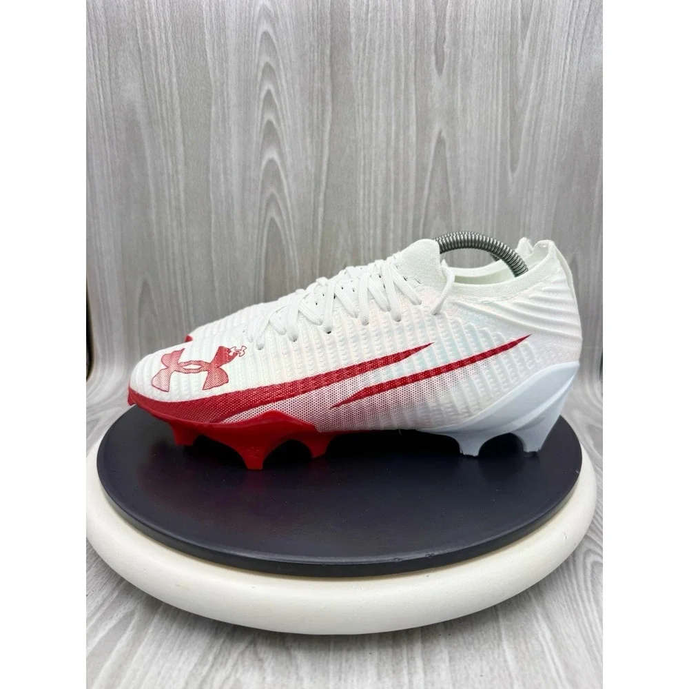 Under Armour UA Blur Pro Mens Size 9 White‎ Red Football Cleats 3028220-101